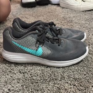 Nike Teal and Gray Athletic Shoes